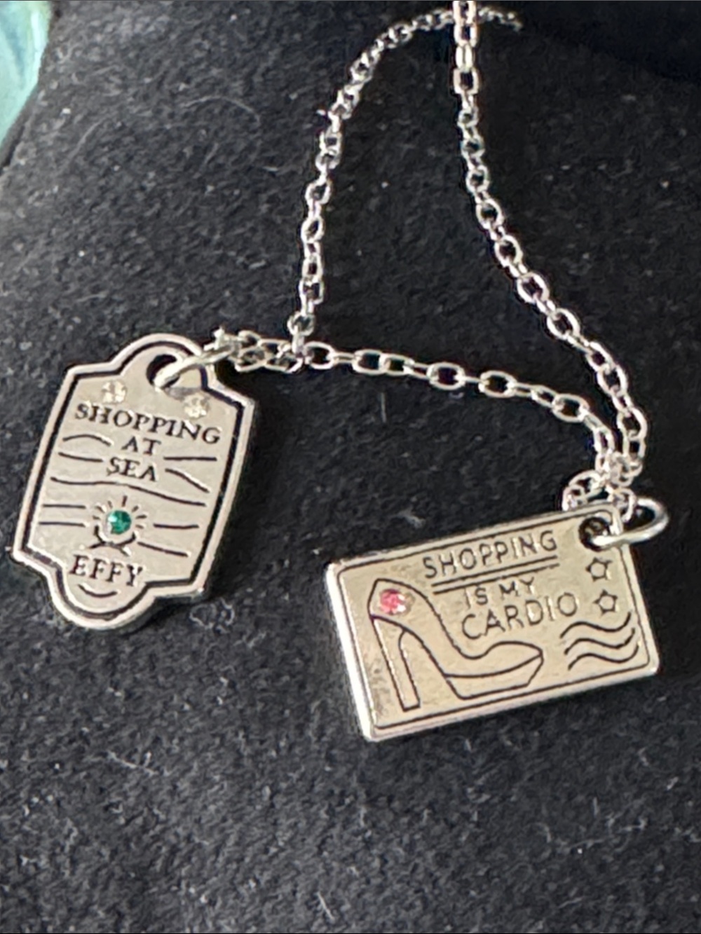 Effy “shopping at sea” double pendants on silver 20” mecklace